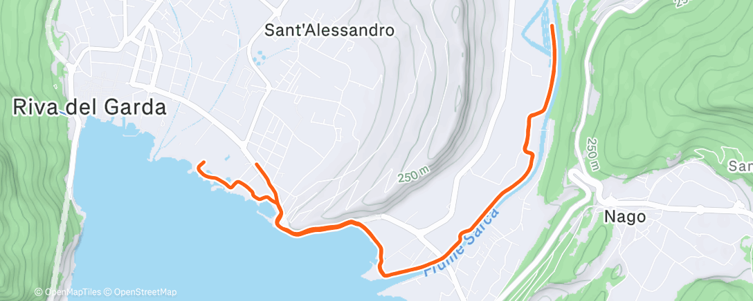 Map of the activity, Corsa mattutina