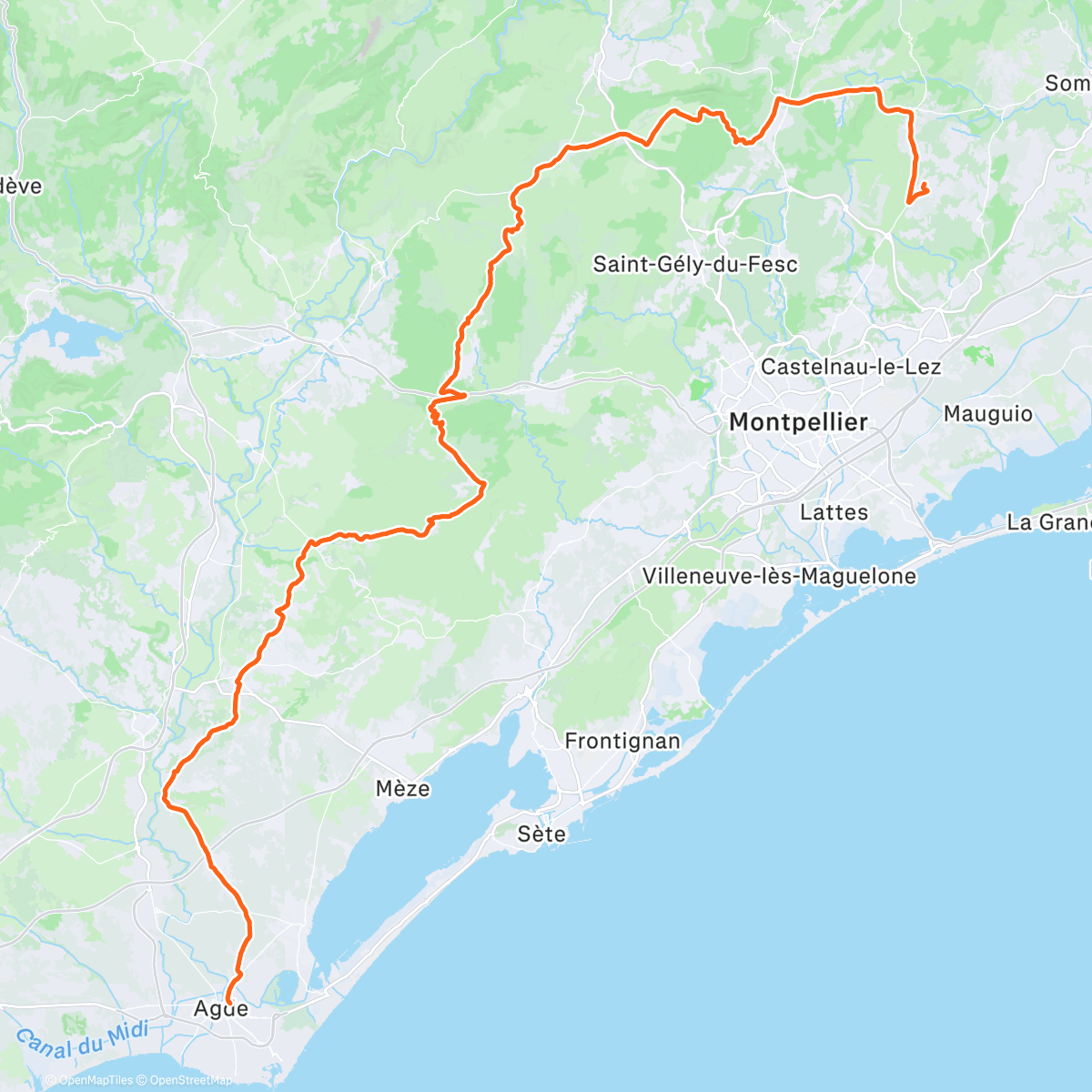 Map of the activity, Saint-Drezery>Agde