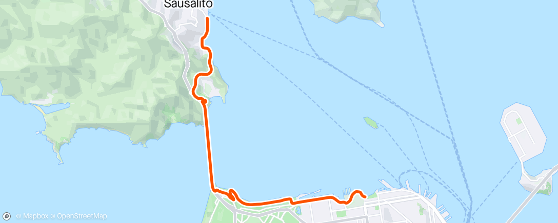 Map of the activity, Morning Ride across Golden Gate Bridge