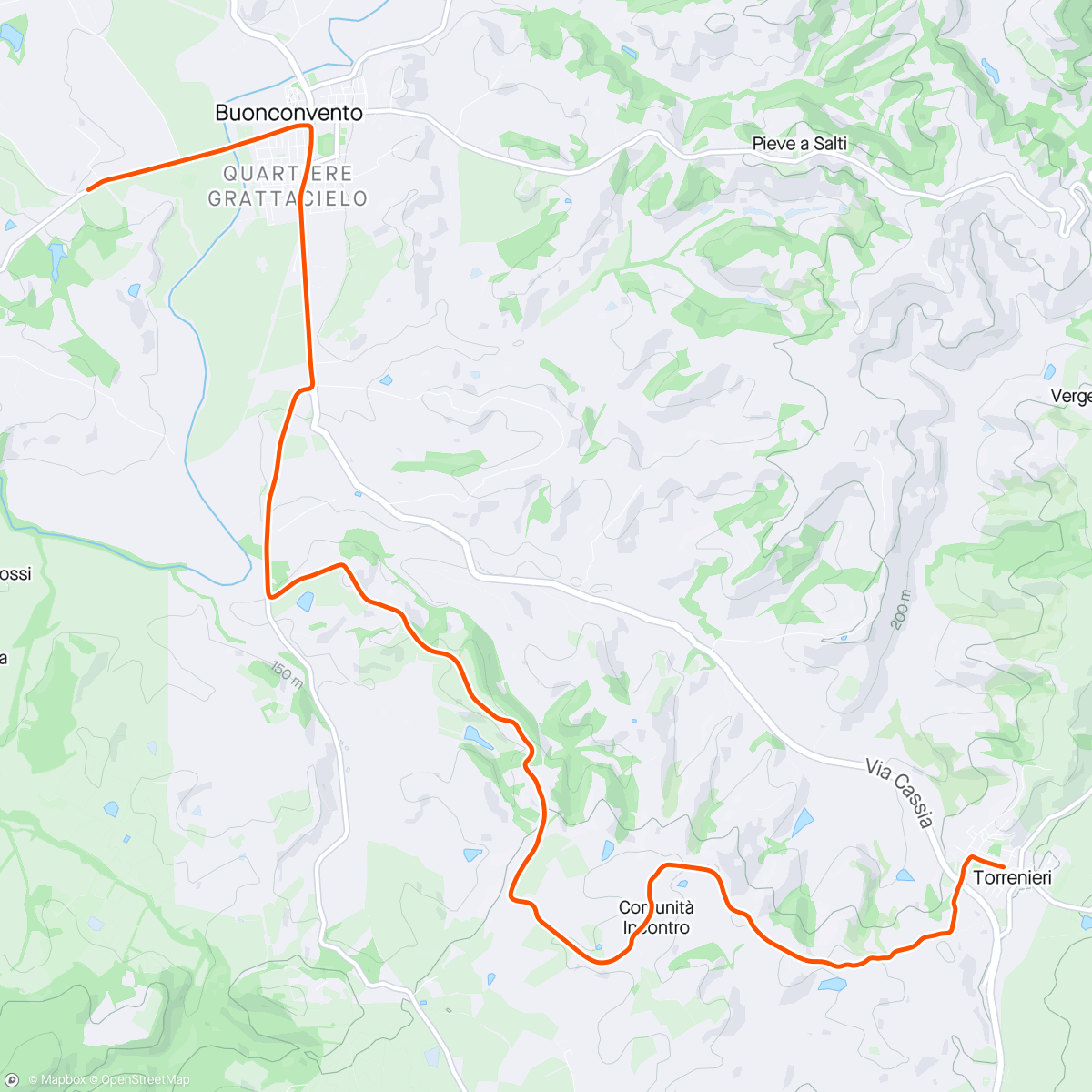 Map of the activity, ROUVY - Torrenieri to Montalcino | Italy