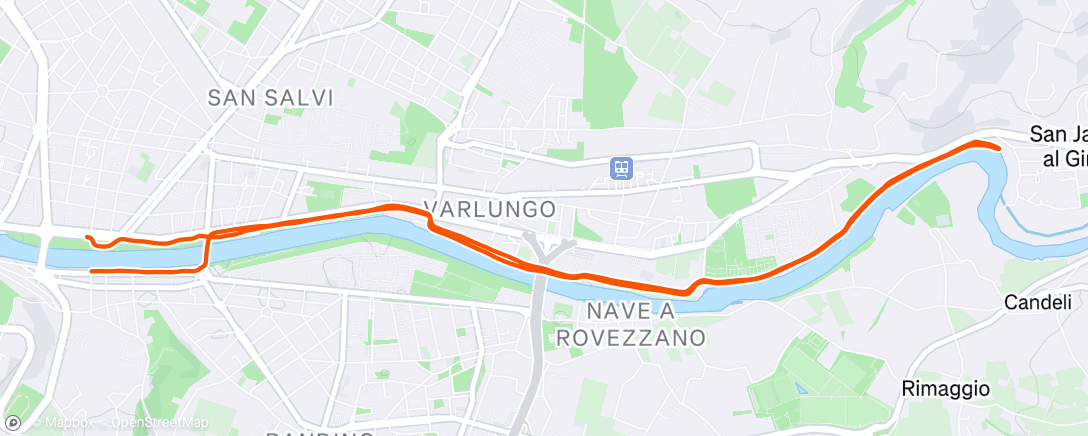 Map of the activity, Corsa serale