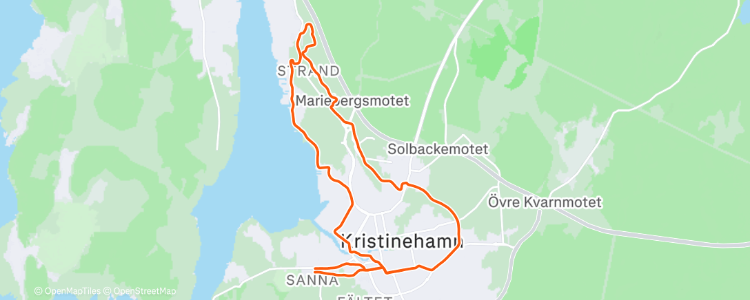 Map of the activity, Morgontur med Lina