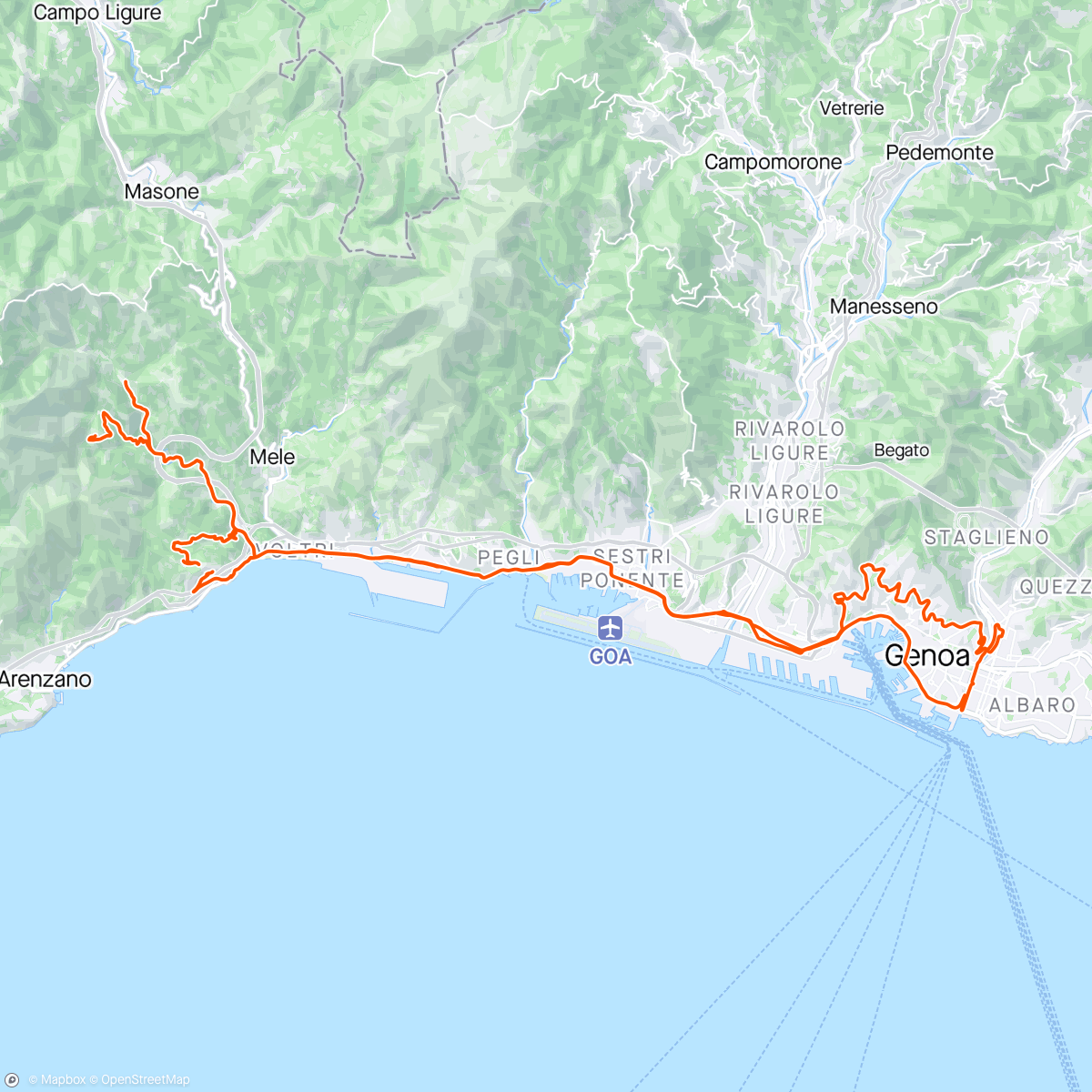 Map of the activity, 4 Salite di Voltri