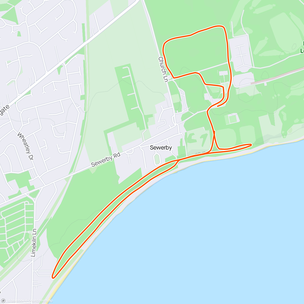 Mapa da atividade, Sewerby parkrun