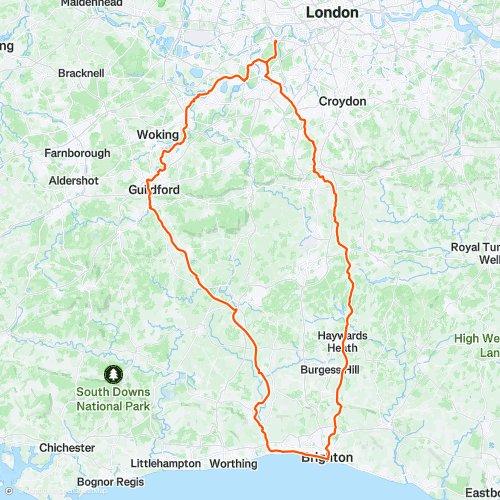 To Brighton off road - To London on road | 201.2 km Gravel Cycling ...