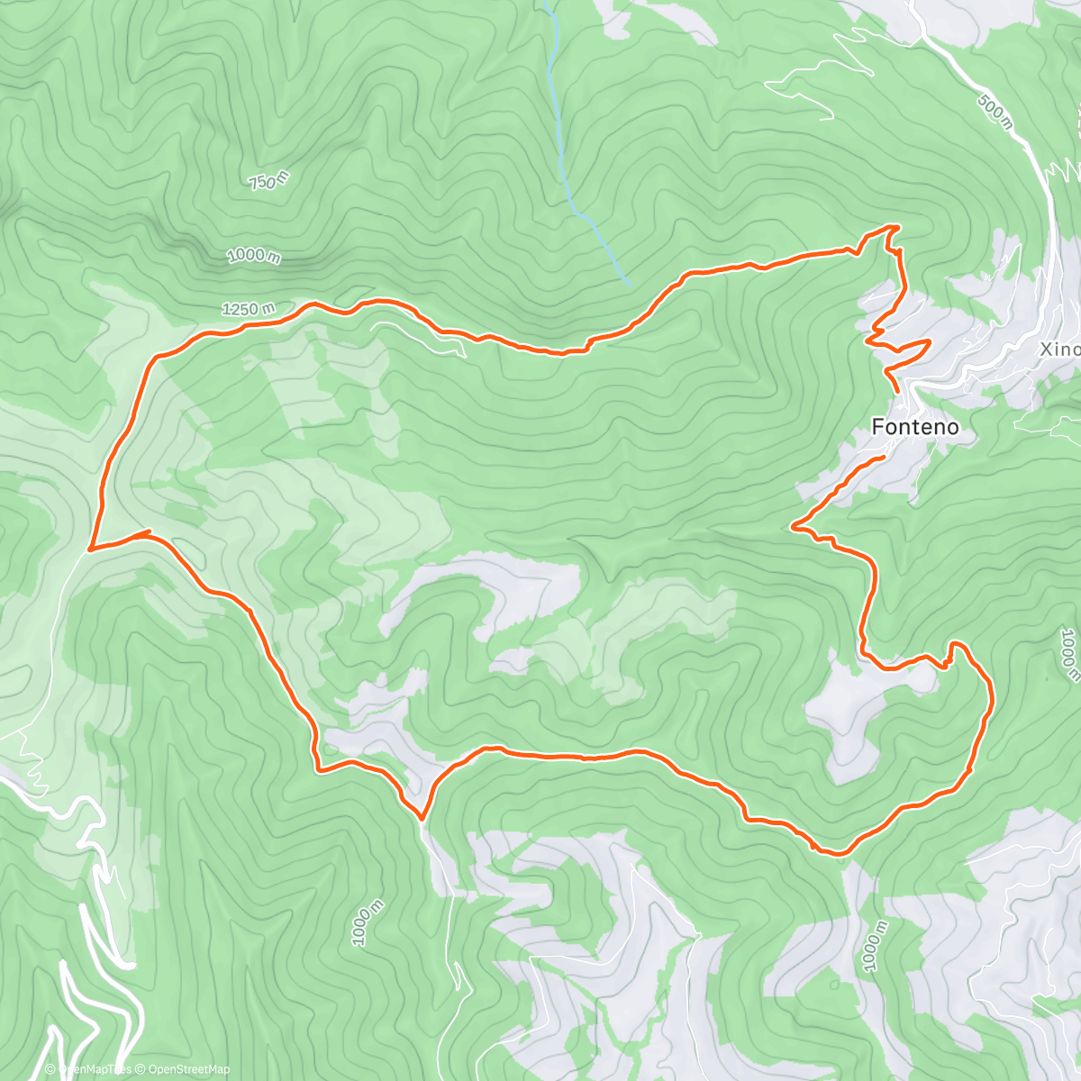 Map of the activity, Morning Hike