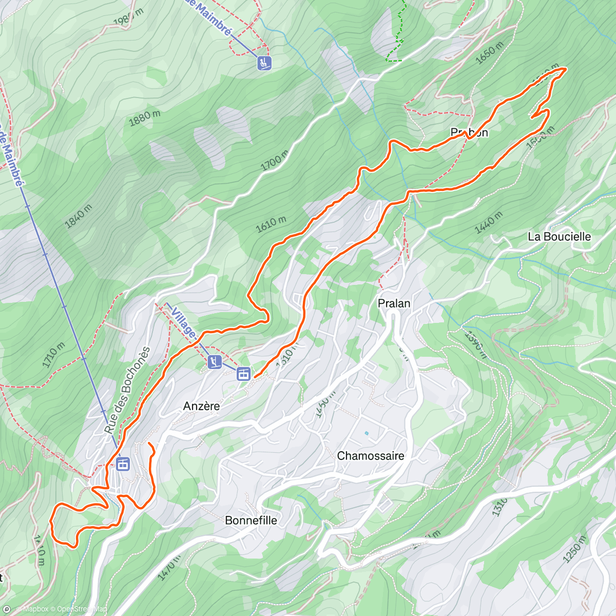Map of the activity, Marche du Dimanche matin