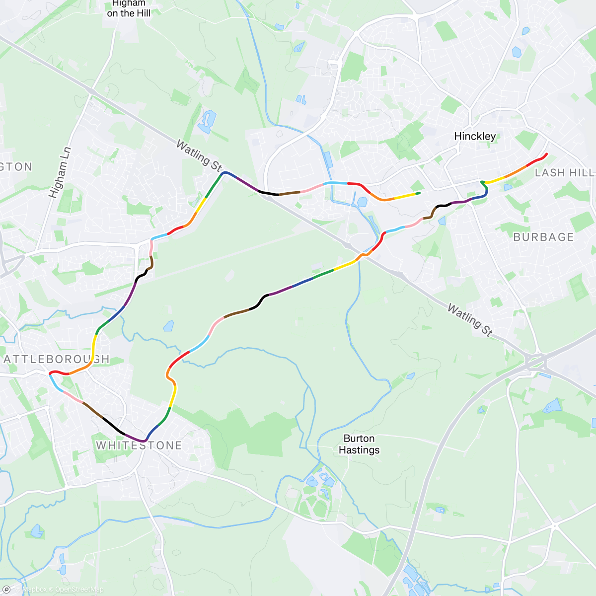 Map of the activity, Sun Spar Liberty Way Loop (via Hydes Lane) 🏞️🎨