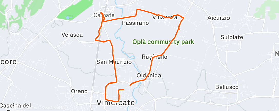 Map of the activity, Corsa dell'ora di pranzo