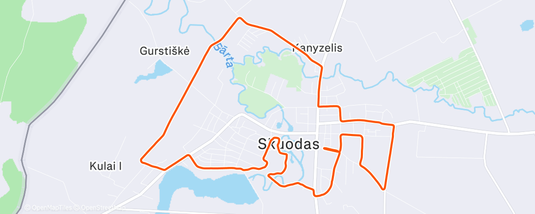 Map of the activity, Morning Run