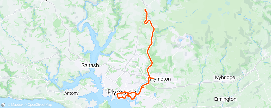 Map of the activity, Very wet and cold exploring in Plymouth and Drakes Trail