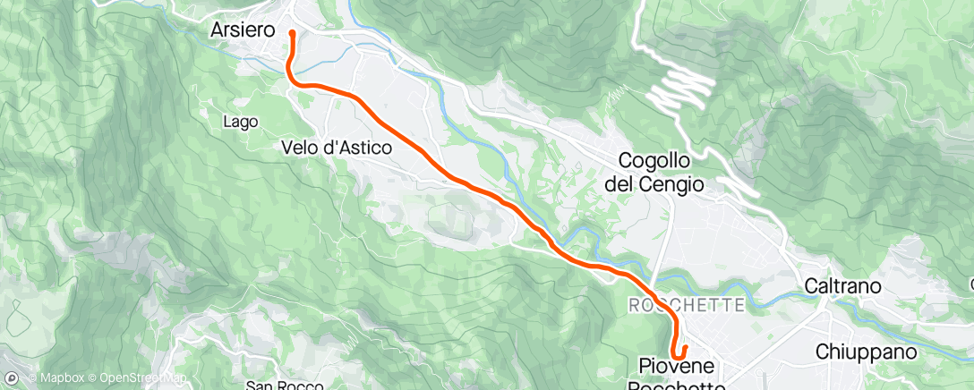 Map of the activity, Corsa serale