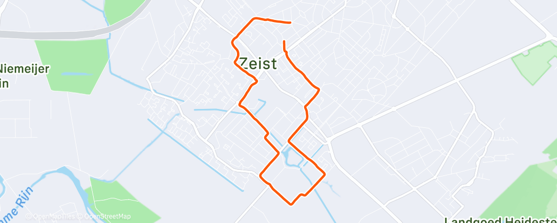 Map of the activity, Afternoon Run