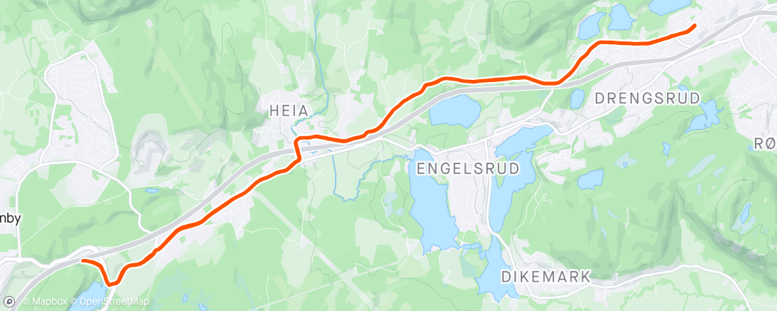Map of the activity, Langtur med tempo hjem