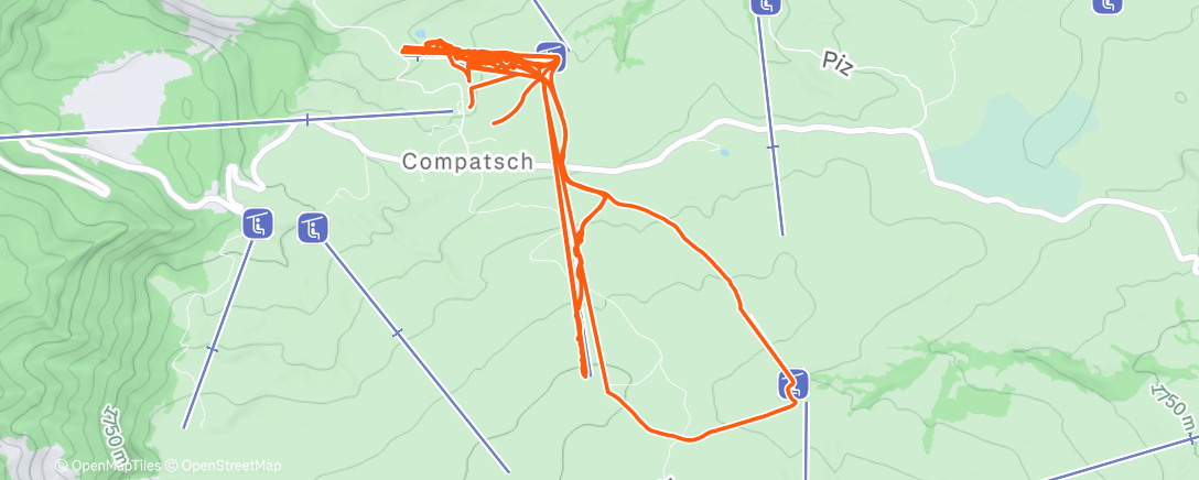 Map of the activity, Lunch Alpine Ski