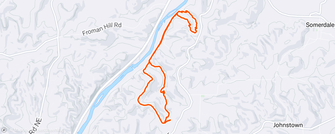 Map of the activity, Afternoon Hike