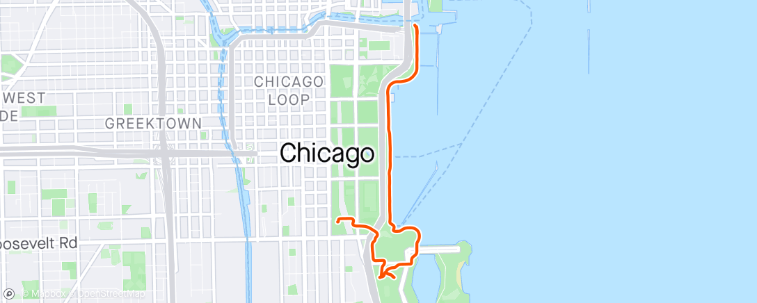Mapa de la actividad, Chicago bikes to boat