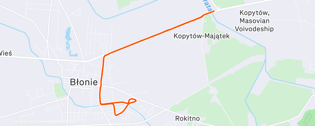 Map of the activity, Fat Burning Run (66% MHR, fasted cardio)