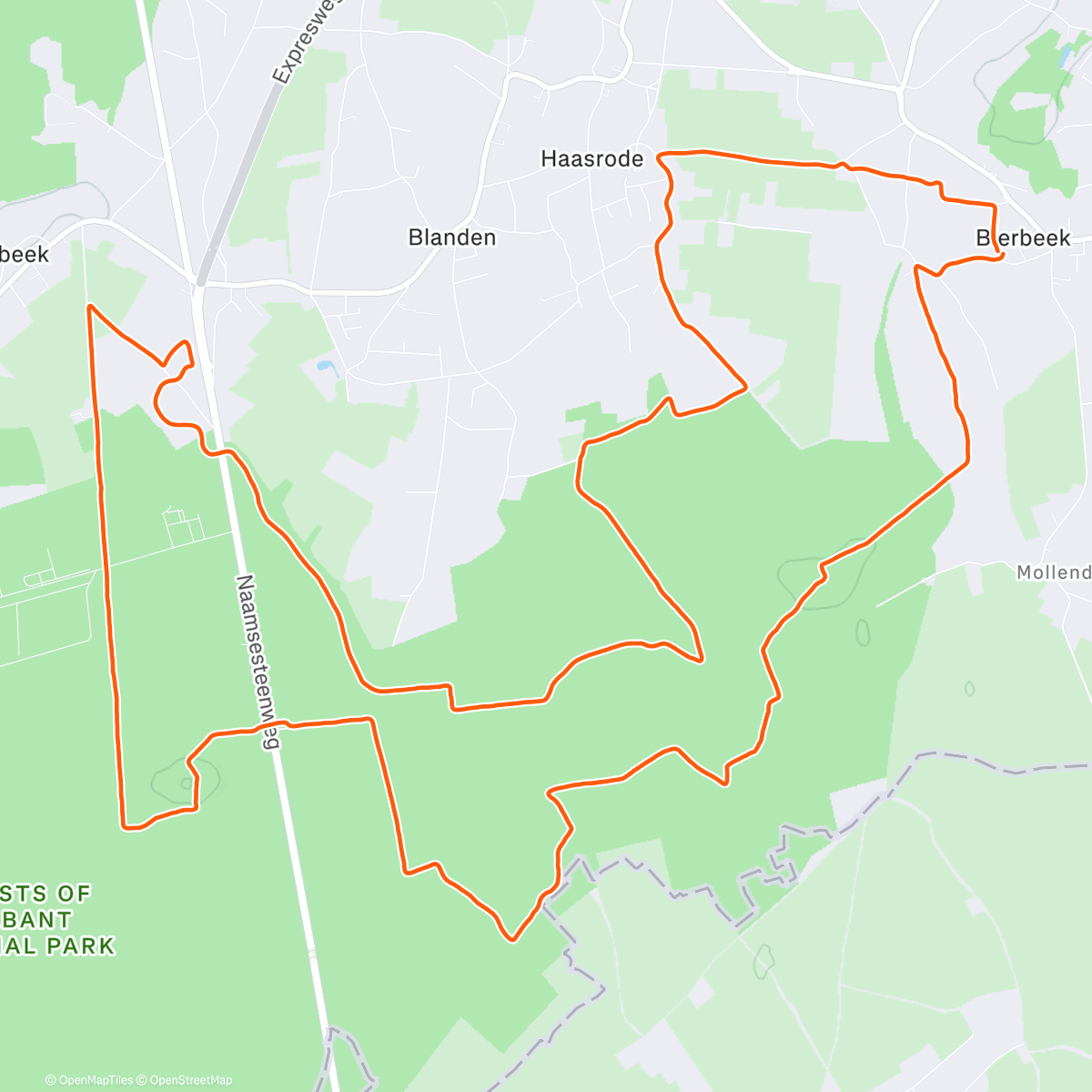 Map of the activity, Meerdaalwoudtrail