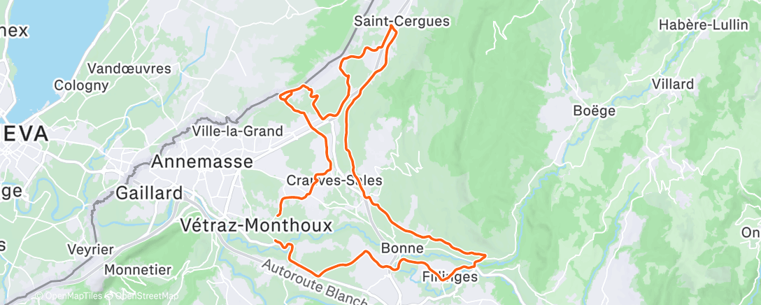 Map of the activity, Sortie vélo le matin