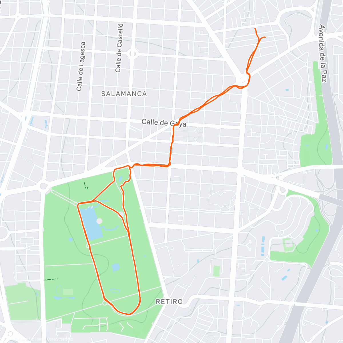 Map of the activity, Rainy morning in Madrid