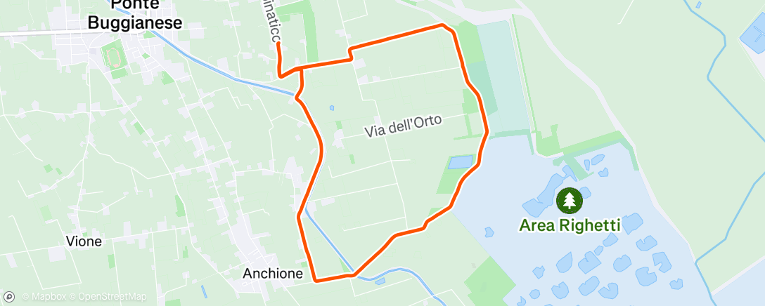 Map of the activity, Corsa mattutina