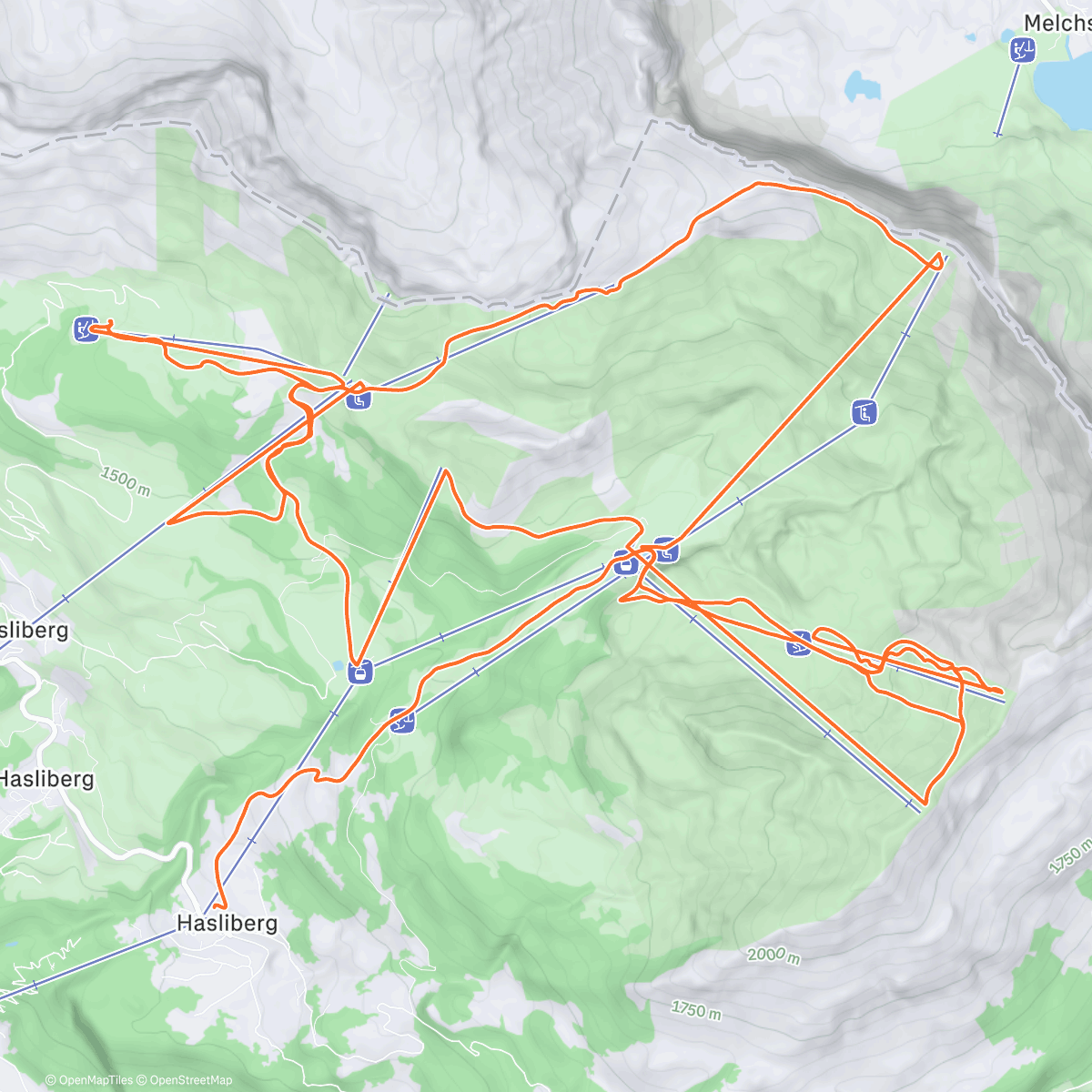 Map of the activity, Meiringen-Hasliberg 🍋