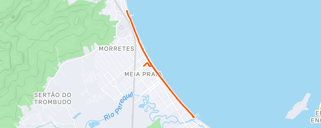 Map of the activity, Corrida ao entardecer