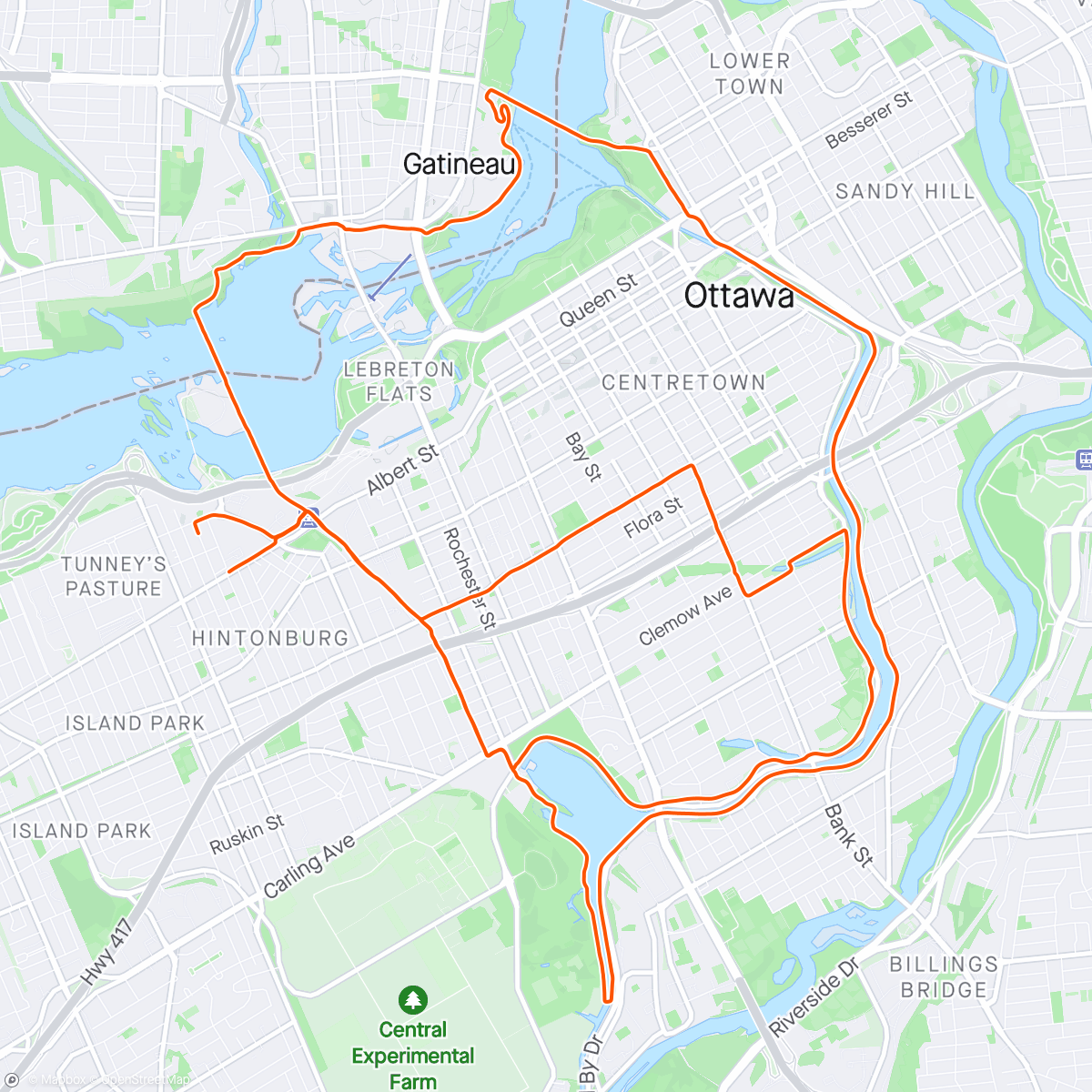 Карта физической активности (Ottawa Fixed Gear: Yolks and Spokes brunch)