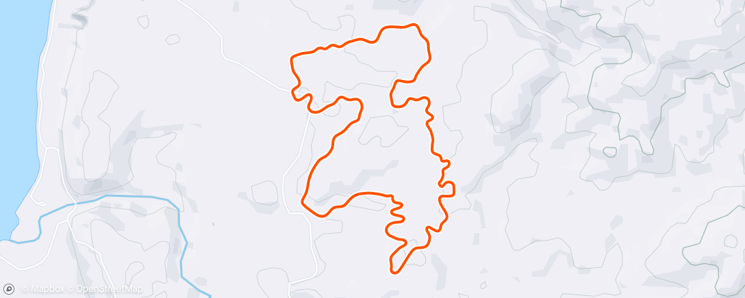 「Zwift - Level 2: 3x 1 min cadans in Makuri Islands」活動的地圖