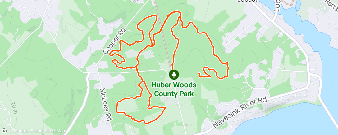 Map of the activity, Huber Woods