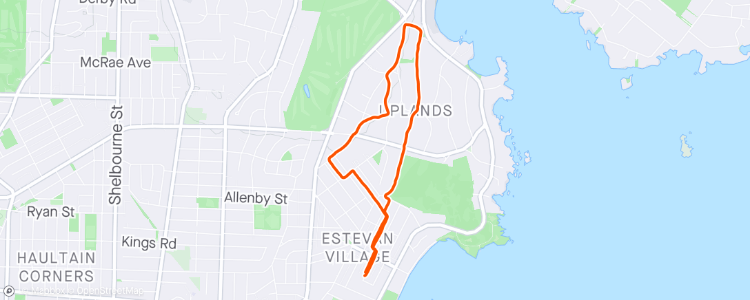 Map of the activity, Camus trail after work run