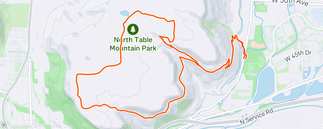 Map of the activity, North Table Mountain Park