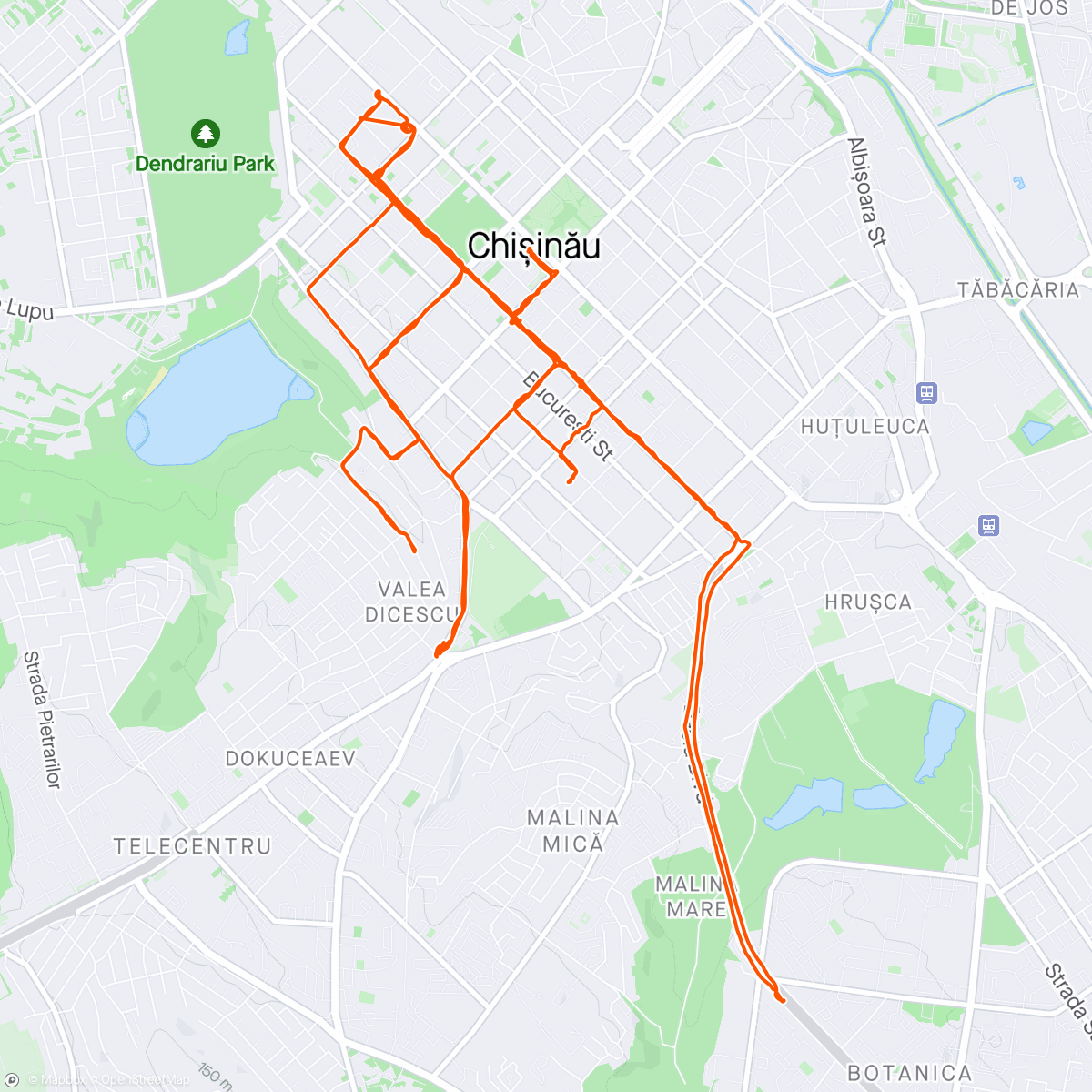 Map of the activity, Wed commute