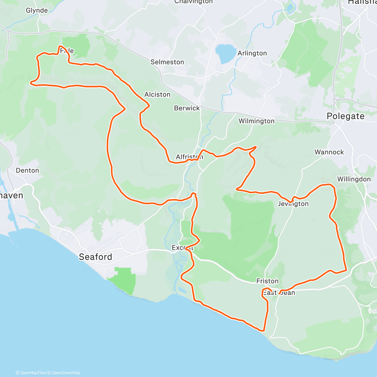 Map of the activity, Winter on the Downs 50k