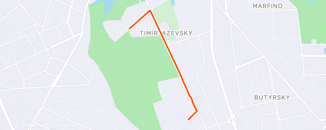 Карта физической активности (Ночной забег)