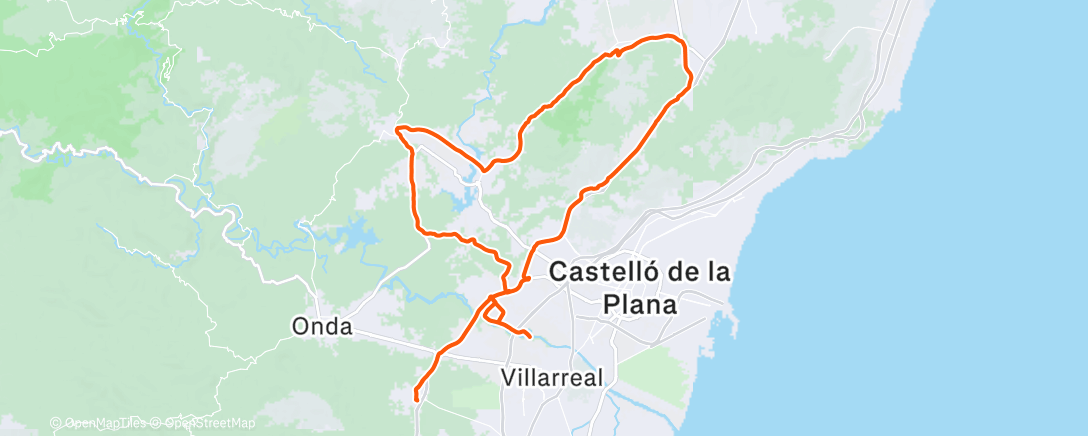 Map of the activity, Pedrises + Alcora + Sant Joan de Moro + Villafames + La Pobla Tornesa + Villarreal 🤟🏻