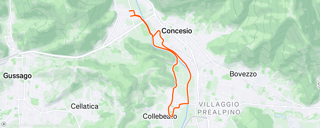 Map of the activity, Corsa mattutina