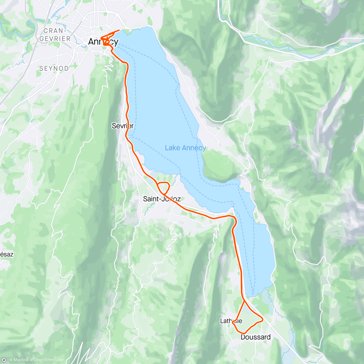 Map of the activity, Marathon Annecy