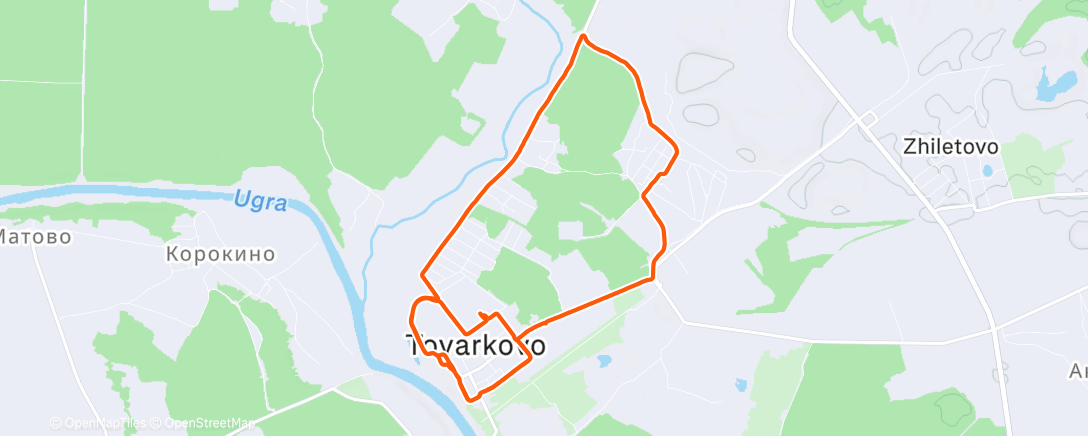 Map of the activity, Дневной забег