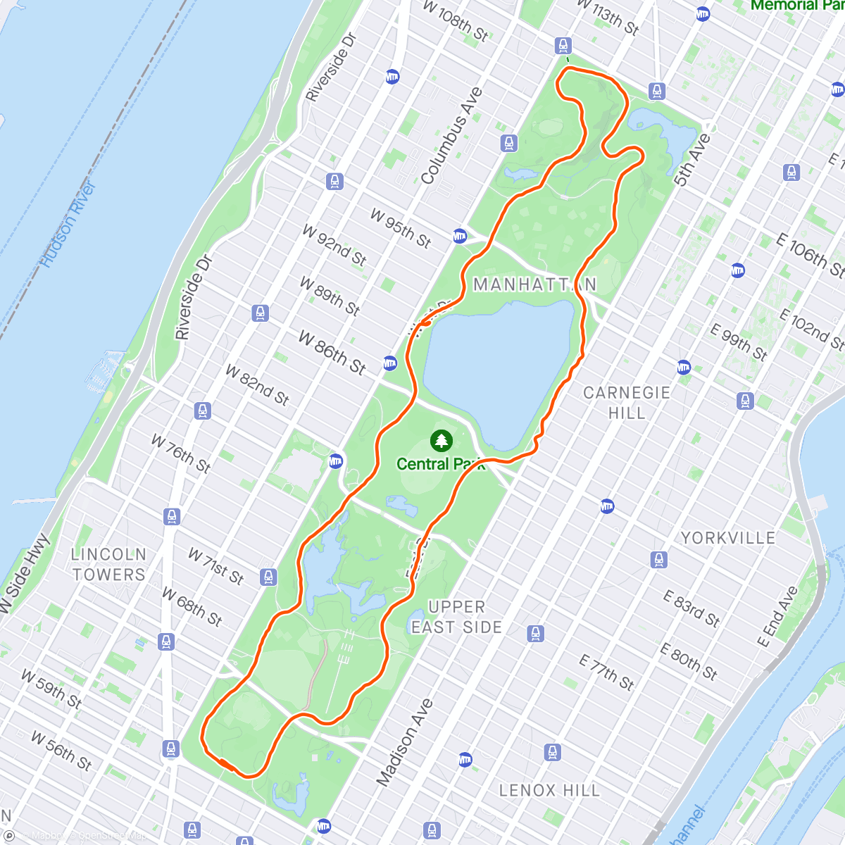 Map of the activity, Central Park run 🇺🇸 🗽
