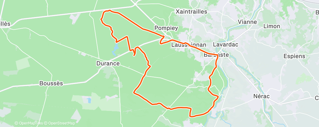 Map of the activity, Gravel dans l'après-midi