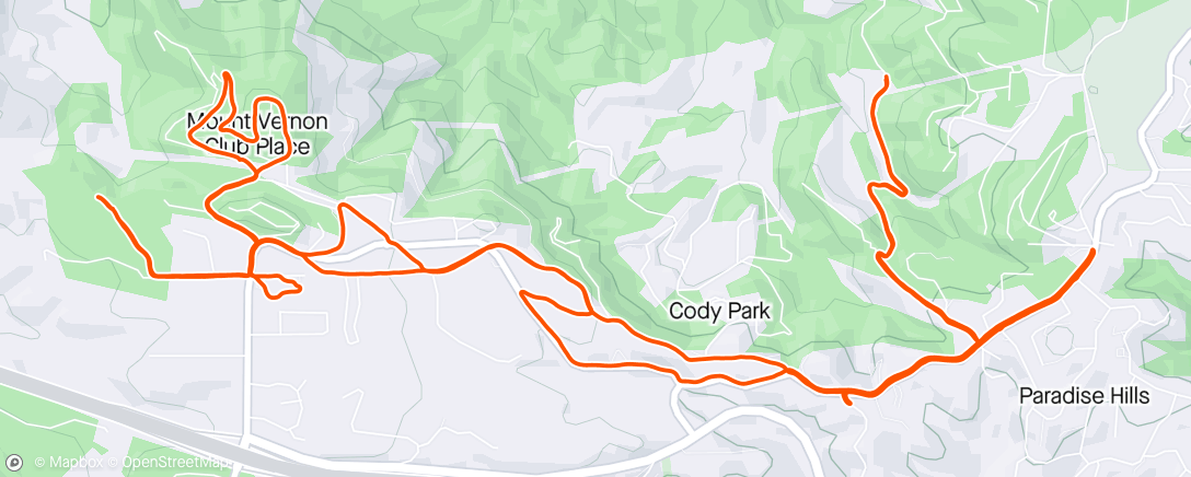 Map of the activity, Muddy trail season