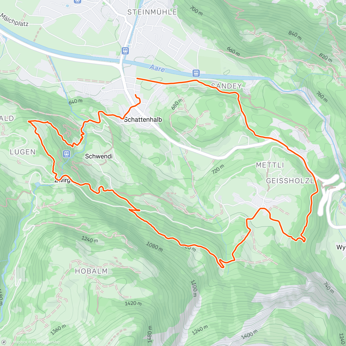 Map of the activity, Morning Walk
