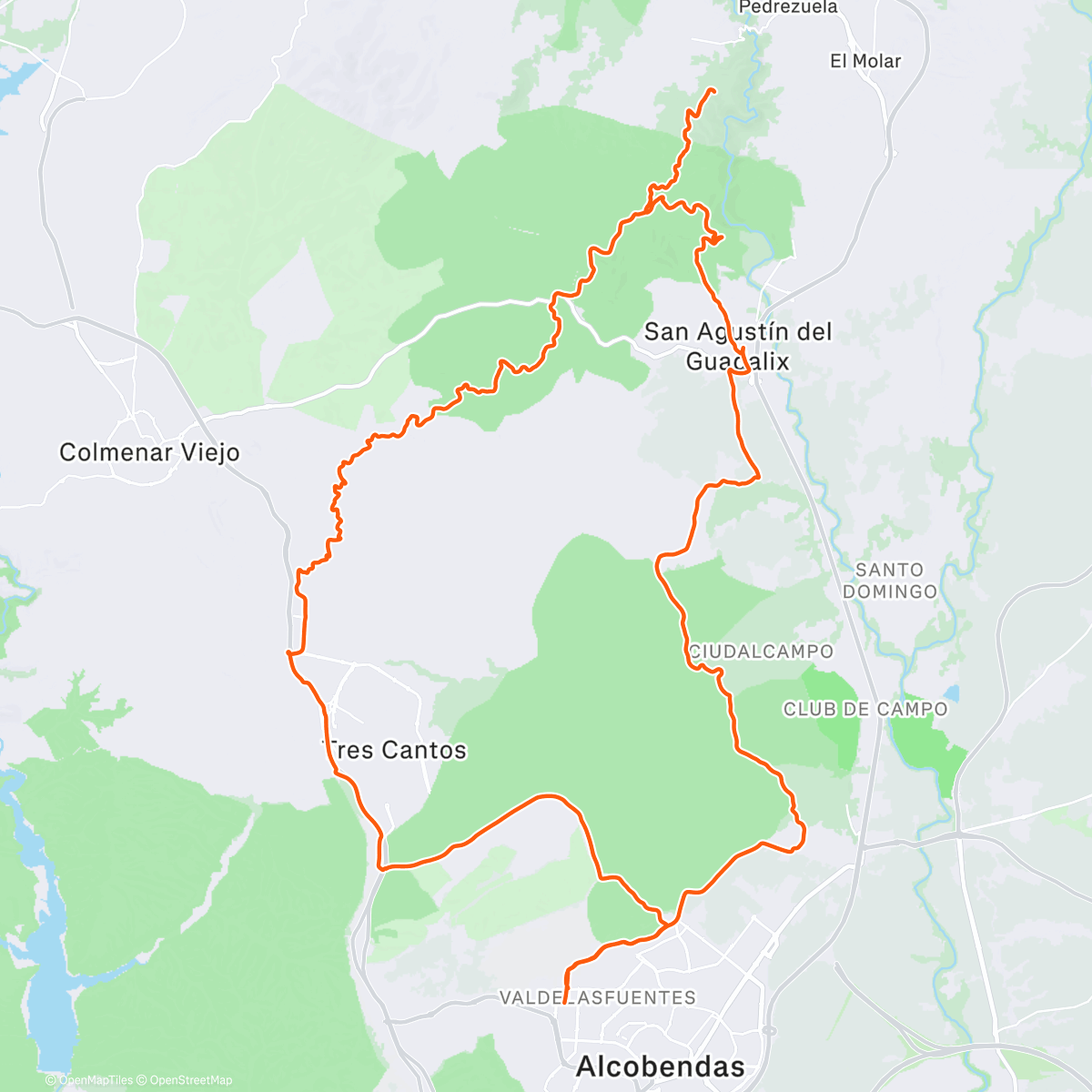 Map of the activity, Al monte con los Gregarious