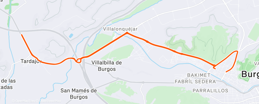 Map of the activity, Carretera