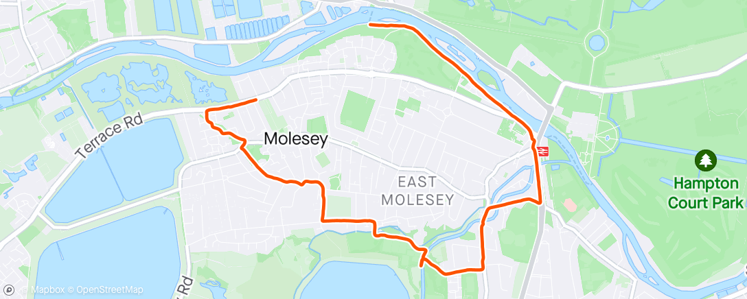 Map of the activity, Morning Run (record number of midges inhaled)