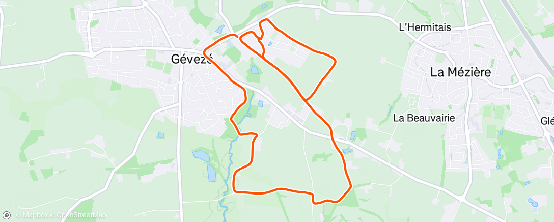 Map of the activity, 3km marche 5km chemins