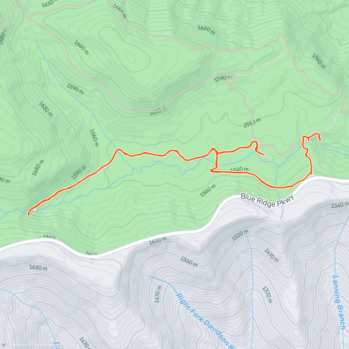 Map of the activity, Waterfalls in the Rain