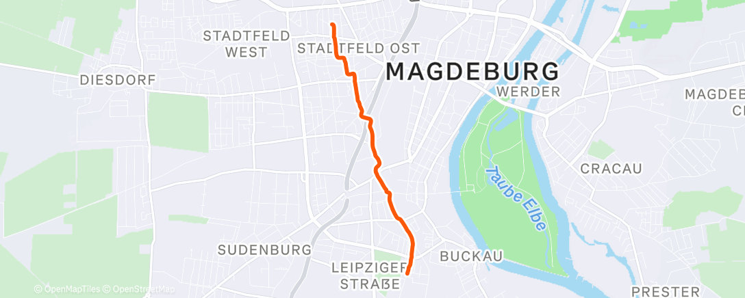 Map of the activity, Spaziergang am Morgen